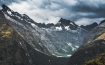 The mountain view from the Key Summit peak on Routeburn track in New Zealand