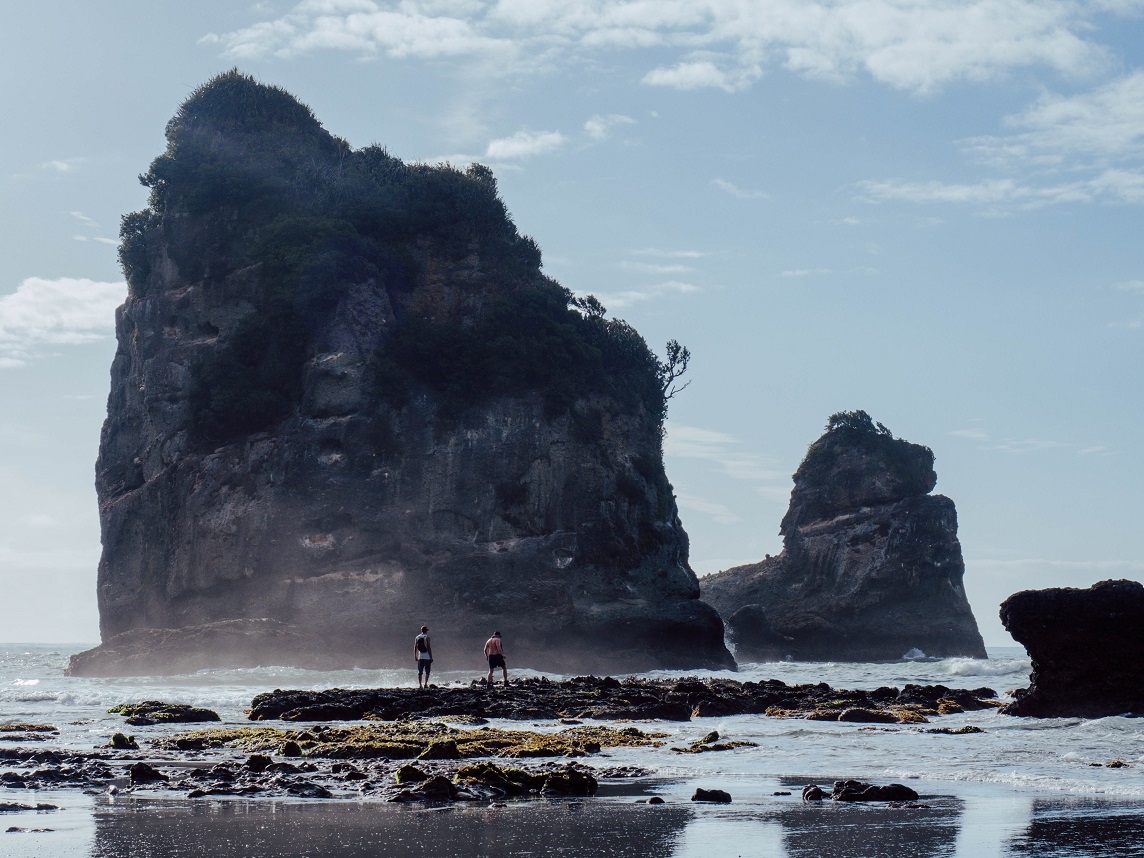 The rocks of Motukiekie beach, New Zealand